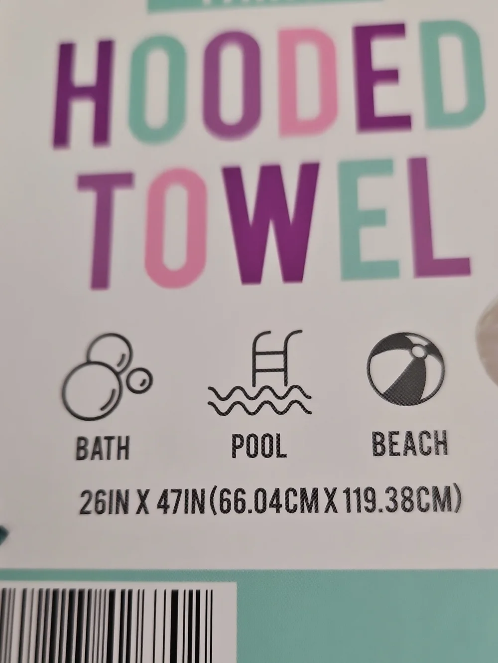 NWT Fairy Hooded Towel - Aqua & Purple with Star Applique